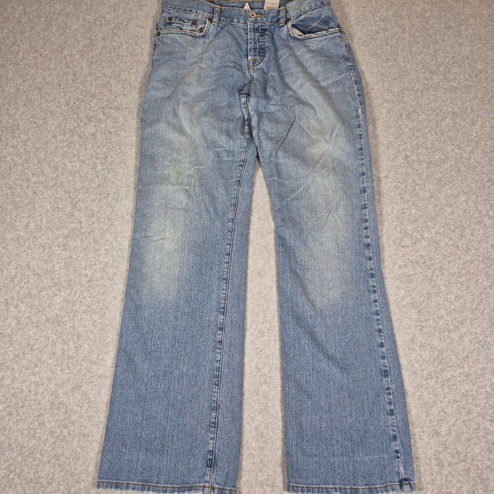 VTG Lucky Brand Easy Rider Jeans Women 8 Blue Straight Leg Light Wash Distressed